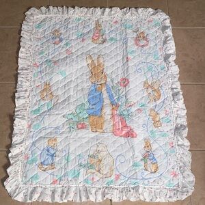 Peter Rabbit Vintage Gender Neutral Baby Blanket Quilt Crib Size